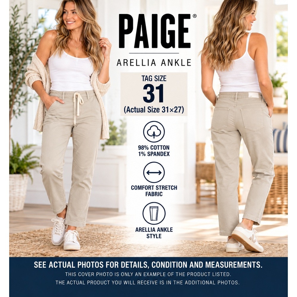 NWT $239 PAIGE Arellia Ankle Barrel Leg Pants Women 31 Vintage Pumice Stone 1987